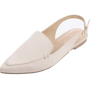 FEVERSOLE Pointed Toe Slingback Flat Mules, Fashion Buckle Strap Sz 7.5 (38) NEW